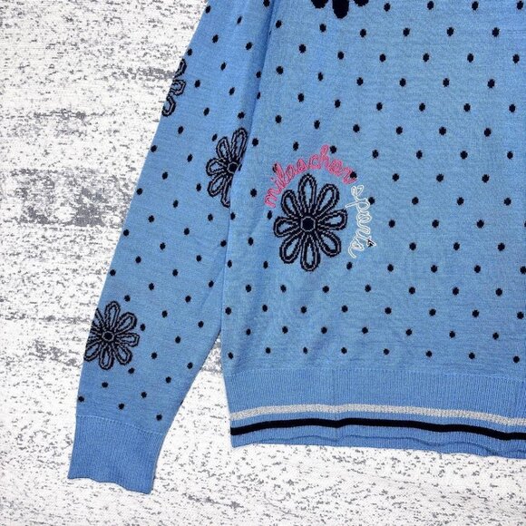 Mila Schon Floral & Dot Embroidered Knit Sweater with Lurex Lines Autumn/Winter - Picture 5 of 5